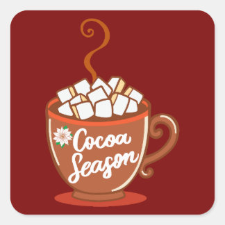 Pegatina Cuadrada Cozy up with this sweet Cocoa Season design