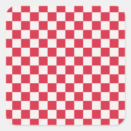 Pegatina Cuadrada Cranberry fizz checkerboard pattern