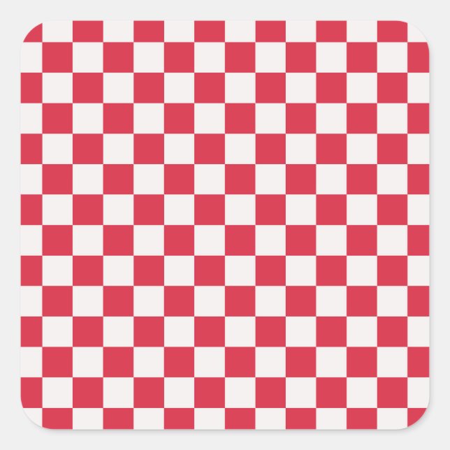 Pegatina Cuadrada Cranberry fizz checkerboard pattern (Anverso)