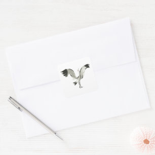 Pegatina Cuadrada Crane