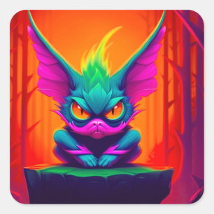 Pegatina Cuadrada Cranky Creature