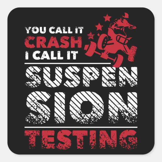 Pegatina Cuadrada Crash ATV Quad (Anverso)