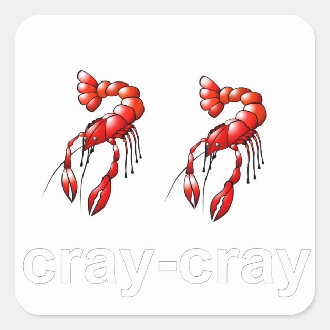 Pegatina Cuadrada Cray Cray (Anverso)