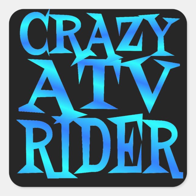 Pegatina Cuadrada Crazy ATV Rider (Anverso)