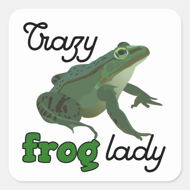Pegatina Cuadrada Crazy Frog Lady Frog lover gifts (Anverso)