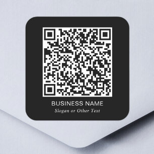 Pegatina Cuadrada Crea el código QR de tu sitio web Promocional Negr