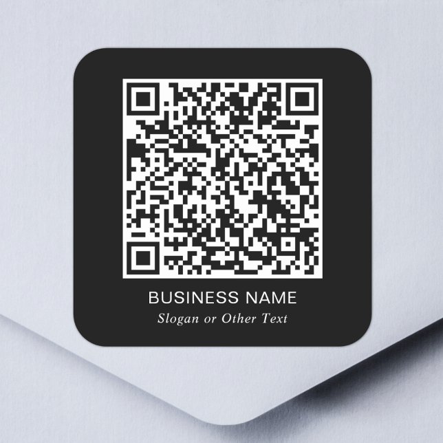Pegatina Cuadrada Crea el código QR de tu sitio web Promocional Negr (Subido por el creador)