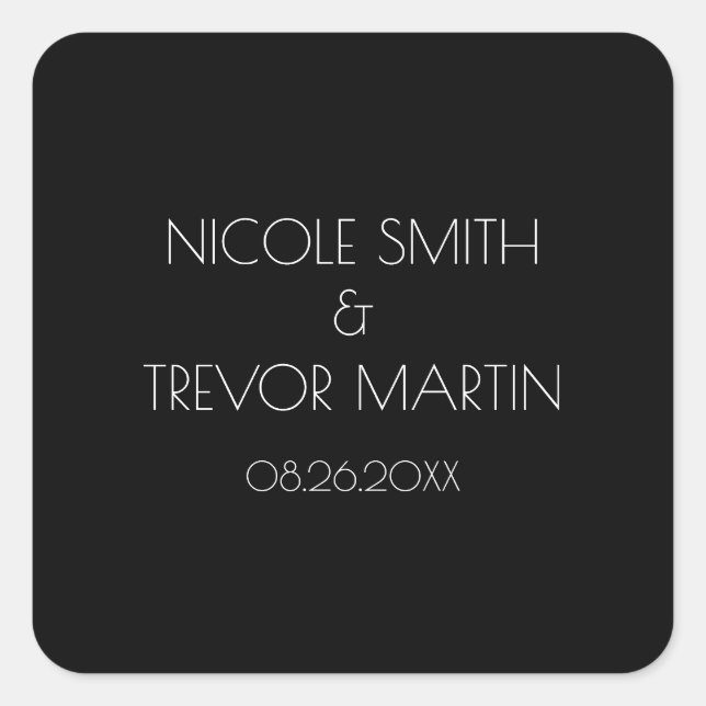 Pegatina Cuadrada Crea el tuyo - Negro (Anverso)