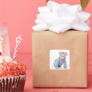 Pegatina Cuadrada Crea tu propia foto moderna personalizada de niños