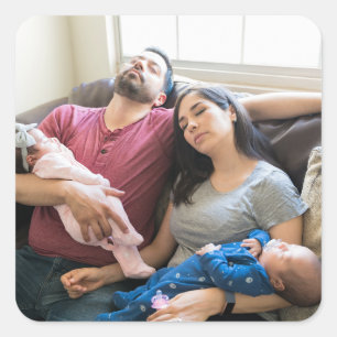 Pegatina Cuadrada Crea tu propia foto personalizada Pic DIY Familia