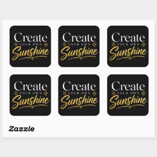 Pegatina Cuadrada Crea tu propia hoja gráfica Sunshine Chic de