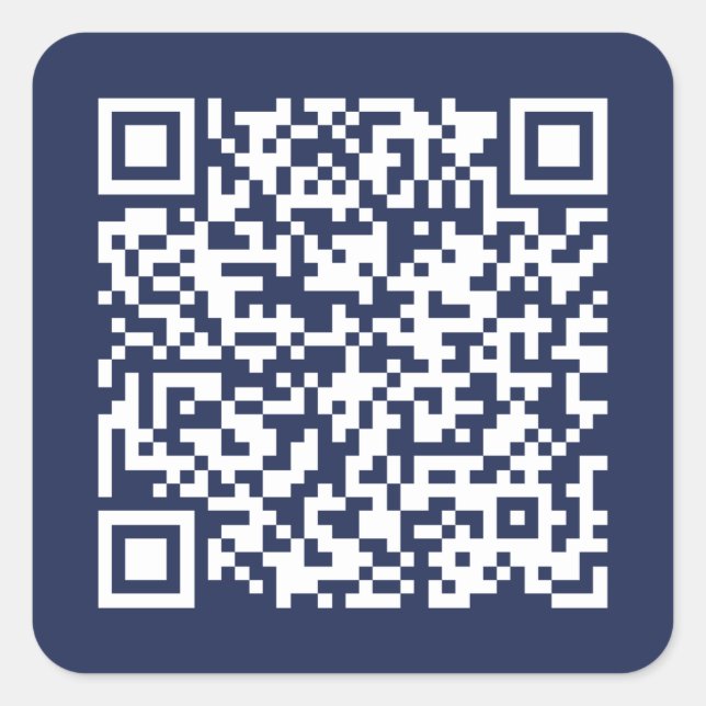 Pegatina Cuadrada Crea tu propio código QR Azul marino (Anverso)