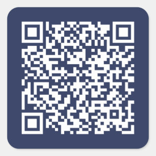 Pegatina Cuadrada Crea tu propio código QR Azul marino