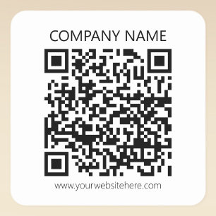 Pegatina Cuadrada Crea tu propio código QR   Blanco y Negro