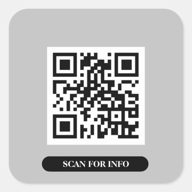 Pegatina Cuadrada Crea tu propio código QR Professional Silver Gray (Anverso)