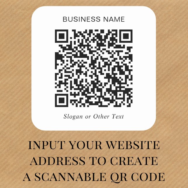 Pegatina Cuadrada Crea tu propio código QR promocional (Our user-friendly template will generate your QR code automatically from your website address)