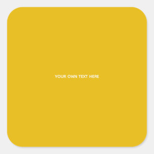 Pegatina Cuadrada Crea tu propio diseño amarillo personalizado
