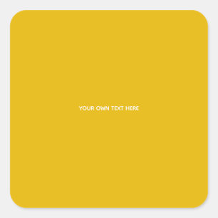 Pegatina Cuadrada Crea tu propio diseño amarillo personalizado