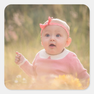 Pegatina Cuadrada Crea tu propio foto moderno personalizado de niños