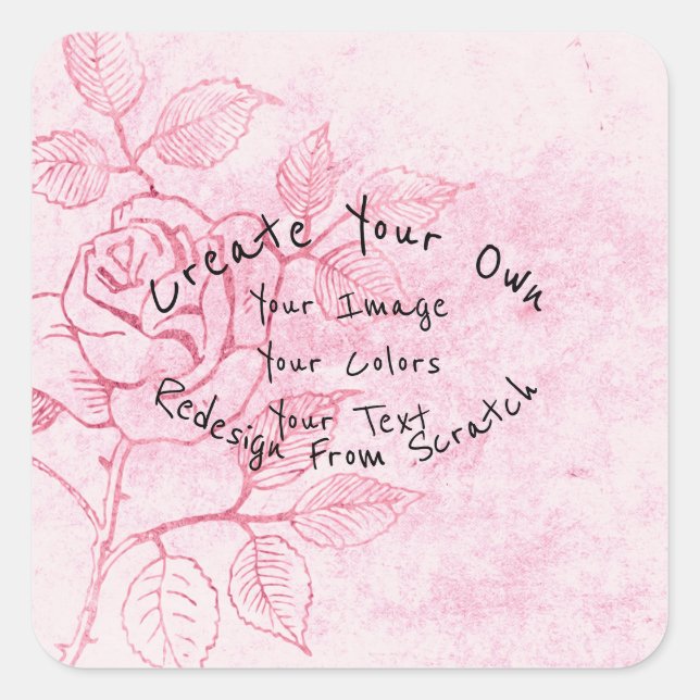 Pegatina Cuadrada Crea tu Propio Personalizado (Anverso)