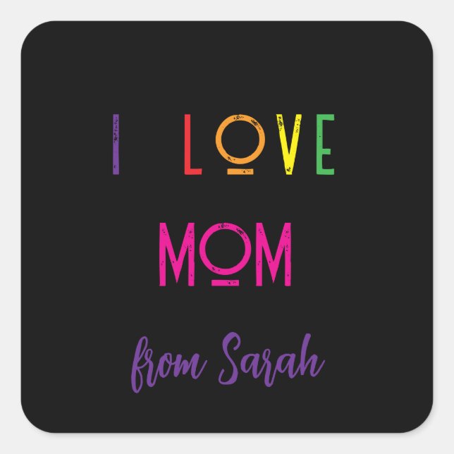 Pegatina Cuadrada Crea tu propio regalo del Día de la Madre - Me enc (Anverso)