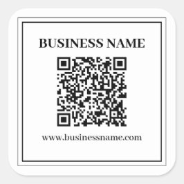 Pegatina Cuadrada Crea un código QR escaneable | Blanco y negro