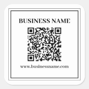 Pegatina Cuadrada Crea un código QR escaneable   Blanco y negro