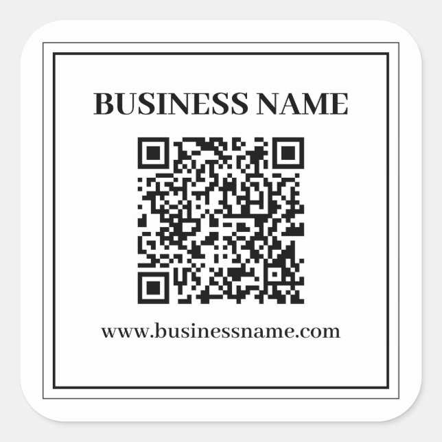 Pegatina Cuadrada Crea un código QR escaneable | Blanco y negro (Anverso)