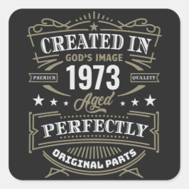 Pegatina Cuadrada Creado en la imagen personalizada de Dios