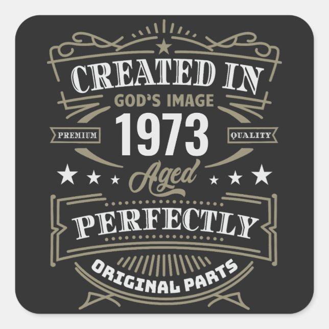 Pegatina Cuadrada Creado en la imagen personalizada de Dios (Anverso)