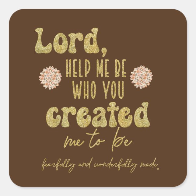 Pegatina Cuadrada Creado para ser rezo (Anverso)