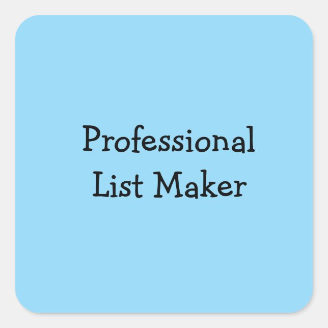 Pegatina Cuadrada Creador de listas profesional (Anverso)