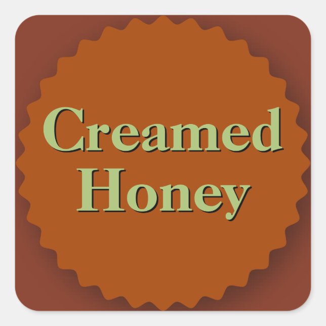 Pegatina Cuadrada Creamed Honey Jar Dark Amber (Anverso)