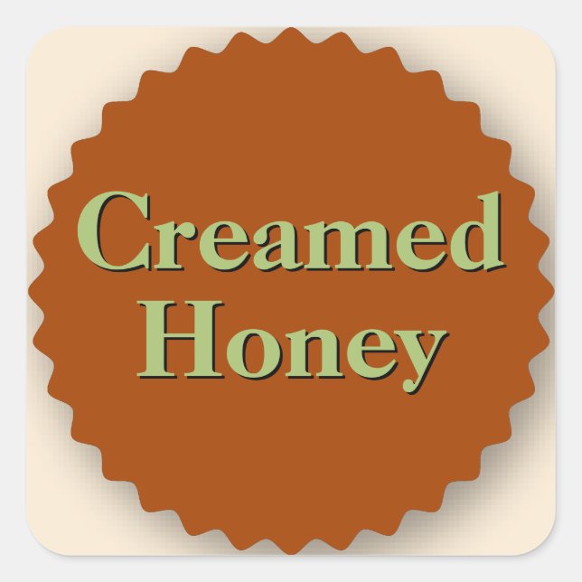 Pegatina Cuadrada Creamed Honey Jar Goldenrod (Anverso)