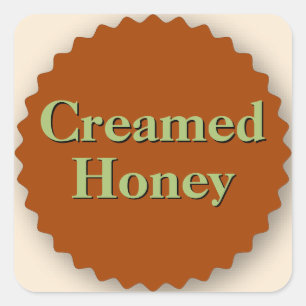 Pegatina Cuadrada Creamed Honey Jar Goldenrod