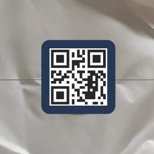 Pegatina Cuadrada Crear el código QR de su Personalizado Azul de la