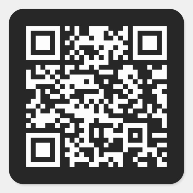 Pegatina Cuadrada CREAR INSTANTÁNEAMENTE código QR SCANNABLE con su  (Anverso)