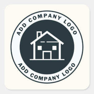 Pegatina Cuadrada Crear la oficina de la empresa con logotipos de em
