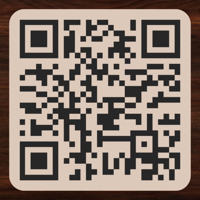 Pegatina Cuadrada Crear sitio web de dirección de código QR personal (Create Coffee Brown Custom QR Code Website Address Square Sticker)
