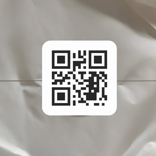 Pegatina Cuadrada Crear su código QR Personalizado (QR Code Square White Sticker)