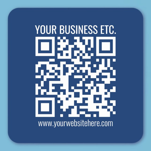 Pegatina Cuadrada Crear su propio código QR | Azul (Subido por el creador)