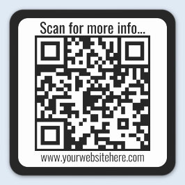 Pegatina Cuadrada Crear su propio código QR con borde | Blanco y neg