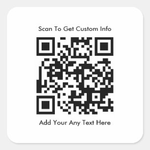 Pegatina Cuadrada Crear su propio código QR de empresa Personalizado