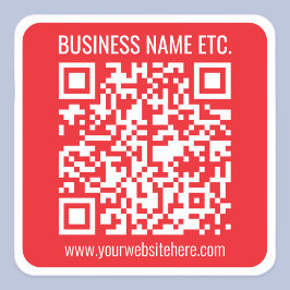 Pegatina Cuadrada Crear su propio código QR instantáneamente | Rojo 