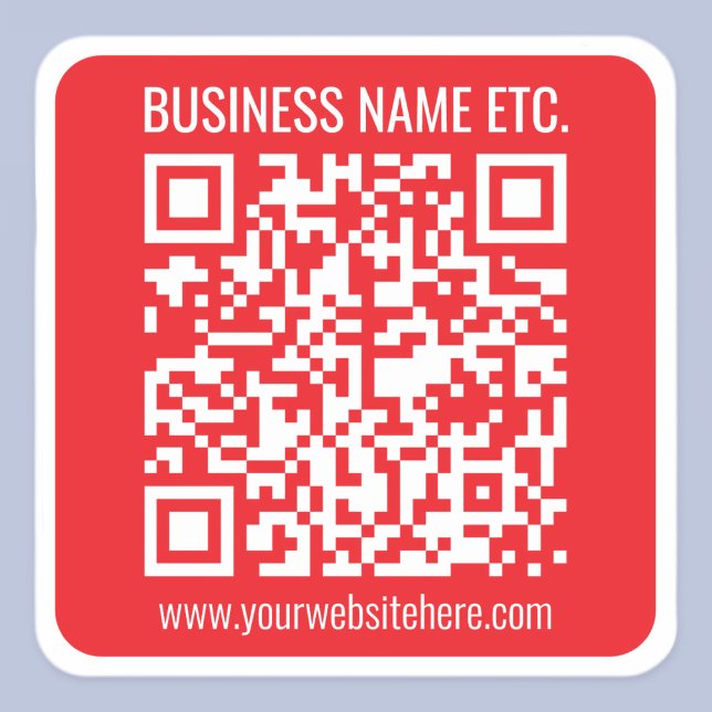 Pegatina Cuadrada Crear su propio código QR instantáneamente | Rojo  (Subido por el creador)