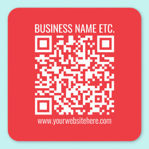 Pegatina Cuadrada Crear su propio código QR instantáneamente Rojo