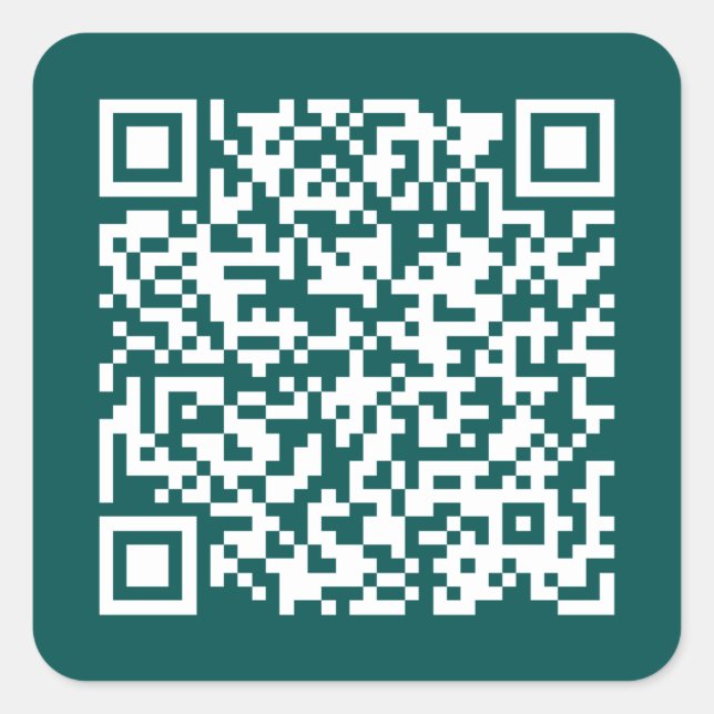 Pegatina Cuadrada Crear su propio código QR Verde azulado (Anverso)
