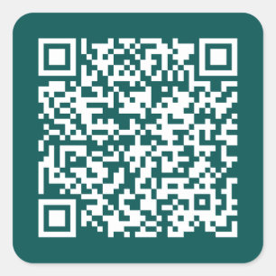 Pegatina Cuadrada Crear su propio código QR Verde azulado