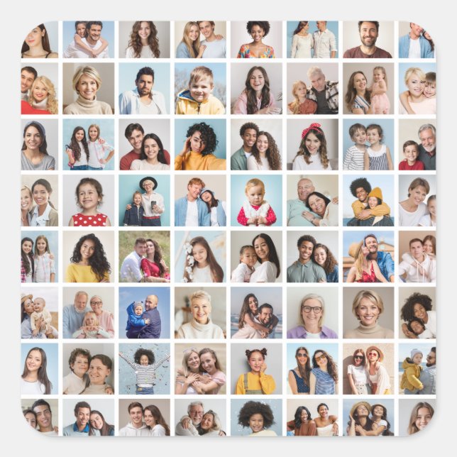 Pegatina Cuadrada Crear su propio Collage de fotos 64 (Anverso)