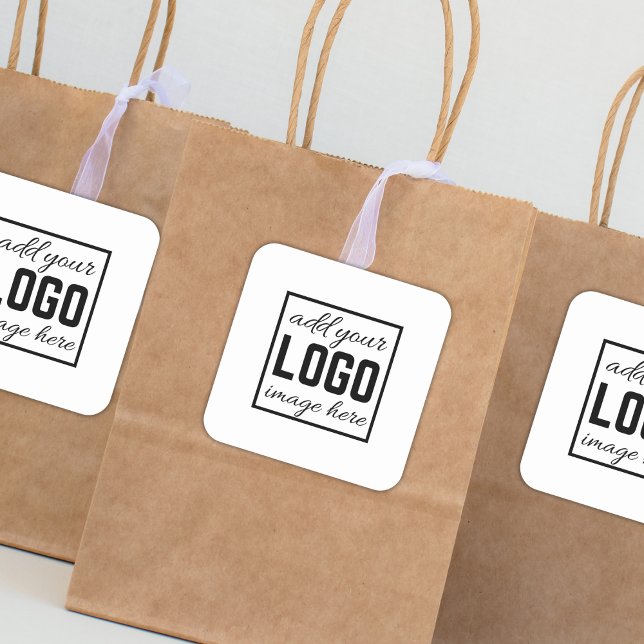 Pegatina Cuadrada Crear su propio logotipo comercial (Subido por el creador)